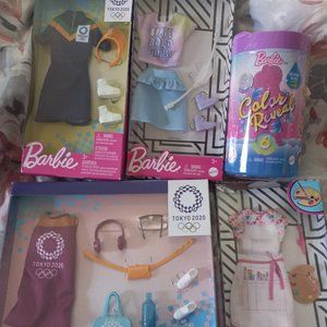 Barbie Tokyo 2020 Olympics, Fun and Art Fashions, and Water Reveal Doll